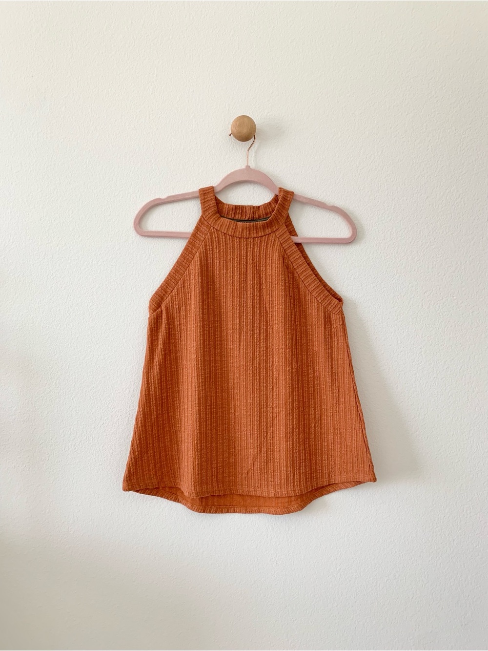 W5 Anthropologie Orange Knit Halter Neck Blouse Small